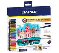 SET CREATIVO LAPICES DE COLORES 23 UDS MANLEY MLA00023