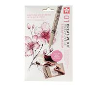 Royal Talens – Juego Sakura Creative – 3 lápices y 3 hojas A6 multimedia (flores de cerezo)