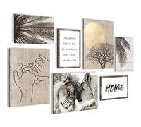 Set Cuadros Decorativos - COMPLETAMENTE LISTO PARA COLGAR - Imágenes - Löwen Amor - 7 Partes - N018571a