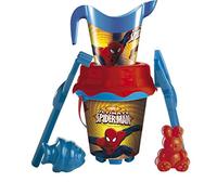 Set cubo castillo 18cm con regadera, pala, rastrillo, cedazo y moldes de Spiderman