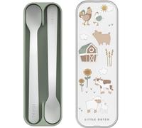 Mepal - Juego de 2 cucharas para bebé - Little Farm - Cuchara para bebé - Cuchara larga para comida - Cuchara hervial - Apto para lavavajillas