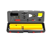 Set Cuchillas Alisado Inox, 15-100cm, Mango 120cm, Estuche Práctico para Trabajos Yeso, Suavizar Muros y Techos, Reforma Interiores, Equipo Albañil Profesional(Yellow)