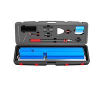 Set Cuchillas Alisado Inox, 15-100cm, Mango 120cm, Estuche Práctico para Trabajos Yeso, Suavizar Muros y Techos, Reforma Interiores, Equipo Albañil Profesional(Blue)