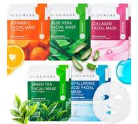 Set da 10 Maschera Viso Mista al Collagen - Maschere per il Viso Idratanti per Pelle Fresca, Morbida & Nutrita, Face Mask Adatta a Donna e Uomo