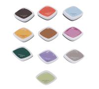 Set De 10 Almohadillas De Tinta Rápido Secado, Colores Vibrantes Y Lavable - Limpieza Fácil, Almacenaje Seguro, Ideal Para Manualidades Infantiles Y Proyectos Creativos