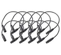 Set de 10 cables micrófono Pronomic XFXM-0.5 (0,5 m, XLR hembra 3 pines a XLR macho 3 pines, conectores soldados a mano, resistentes a ácidos y aceites, alivio de tensión, negro).