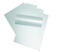 Set de 10 hojas de papel brillantes A4 de color azul pastel perlado, 120 g/m², de doble cara, aptas para impresoras de inyección de tinta y láser
