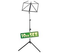 Set De 10 McGrey 100/2 B Atriles (ajustables En Altura, Plegables, Metal, Con Bolsa) Negros