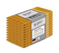 Glart 48YI2 Juego de 10 toallas de cocina, 50x70 cm, 100% algodón certificado OEKO-TEX Standard 100, amarillo, prelavadas, para cocina y lavado