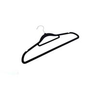 Set de 10 Perchas Antideslizantes de Terciopelo Negras con Gancho Giratorio para Pantalon, Camisa y Corbata 40 cm