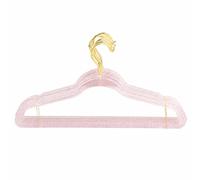 Set de 10 Perchas de Plástico, Perchas Organizadora de Ropa de Transparentes con Purpurina de 40cm, Colgador Antideslizante para Pantalón, Camisa, Falda, Trajes(Rosa)