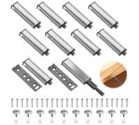 Set de 10 Piezas Pistón Push to Open de Acero Inoxidable - Amortiguador Puerta Armario con Sistema Magnético de Apertura sin Tirador - Mecanismo con Muelle Potente ara Muebles de Cocina y Baño