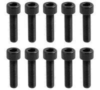 Set de 10 Tornillos M5x20mm para Potencia de Bicicleta, Incluye Arandelas, Pernos de Alta Resistencia para Freno de Disco y Vástago, Accesorios de Montaje para Bicicletas de Montaña - Color Negro