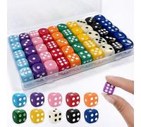 Set de 100 Dados de Juego 14mm, Dados de 6 Caras Estándar D6 de Acrílico, Accesorios para Juegos de Mesa y Enseñanza de Matemáticas (Color Opaco)