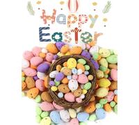 Set de 100 Huevos de Pascua, Colorida decoración primaveral y de Fiesta para el hogar,Decoraciones de Huevos de Pascua con Varios Estilos Puntos Rayas Flores para Escuela Hogar Decoración de Pascua