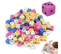 Set de 100 Mini Dados D6 de 5mm, Dados Cuadrados Surtidos para Juegos de Mesa, Actividades Educativas de Matemáticas, Fiestas Temáticas de Casino y Recuerdos - Multicolor