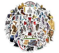 Set de 100 pegatinas medievales con diseño de caballero, pegatinas de vinilo impermeables para portátil, botella de agua, bicicleta, equipaje, regalos para fiestas infantiles, decoración para fiestas