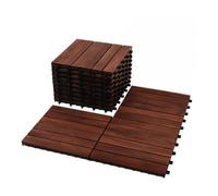 Set de 11 baldosas de exterior 1m² madera de acacia exterior e interior, antideslizante, duraderos, fáciles de instalar y desmontar, para terrazas, balcones, patios y jardines, marrón