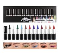 Set de 12 delineadores de ojos, lápices de ojos en crema mate de larga duración y resistentes al agua, kit de maquillaje para ojos multifuncional, suave y de alta pigmentación