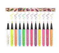 Set de 12 delineadores de ojos neón, kit de rotuladores de pintura facial neón con brillo UV, rotulador delineador de ojos líquido con brillo en la oscuridad rotuladores de maquillaje fluorescente UV