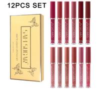 Set de 12 labiales, labial hidratante otoño-invierno, larga duración, color de bloqueo 24 horas, sin manchas ni descamación, labial mate 12 barras, maquillaje diario de larga duración