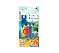 Set de 12 Lápices de Colores Acuarelables Staedtler Noris Aquarell con Pincel