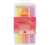 Set de 12 Lápices de Colores Live Colourfully Magenta de Legami - Colores Vivos y Estuche Metálico