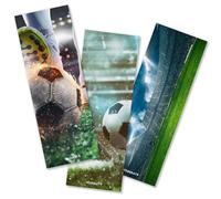 Set de 12 marcapáginas para niños po I motivos estadio de fútbol 5,2 x 14,8 cm po I 3 motivos 4 veces cada uno po I fotos macro po I para niños po I dv1251