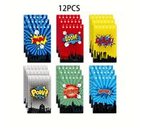 Set de 12 Mini Cuadernos con 6 Diseños de Superhéroes, Perfectos como Recuerdos de en Celebraciones de Temáticas de Superhéroes