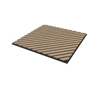 NEU.HOLZ Panel de Pared 3D Vang Juego de 12 Paneles Acústicos (4,32 m²) Revestimiento Mural Listones Diagonales Decorativos Estilo Escandinavo en MDF y Fieltro PET 60 x 60 x 2 cm - Nogal Claro