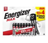 Set de 12 pilas + 4 ofrecidas Energizer Max AAA
