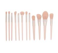 Set de 12 pinceles de maquillaje, set de pinceles cosméticos con cerdas de fibra suave para polvos sueltos, coloretes, sombras de ojos y base; pinceles de maquillaje con mango de