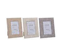 Set de 12 portafotos de PS para fotografias de 10x15cm en Beige, marrón y Gris 15,8x1,5x20,7cm Medida Exterior. Foto de 10x15 cm