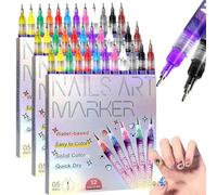 Set de 12 rotuladores para decoración de uñas, 2025 nuevos rotuladores para uñas de gel, punta fina de 0,5 mm para grafiti, punteado, dibujo, pintura y delineador. (3 juegos)
