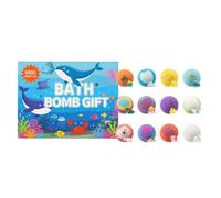 Set de 12 Unidades de Bombas de Baño para Niños, Esfera de Sal de Baño con Juguetes Sorpresa en su Interior, Hidratantes para Piel, Ideal para Cestas de Pascua y Regalos de Cumpleaños para Niños