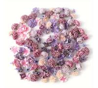 Set de 120 cabezas de flores artificiales, corona de flores artificiales para pastel, boda, , de baño para bebés, decoración del hogar