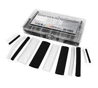 Set de 142 piezas de tubo termorretráctil 3:1 negro y transparente con pegamento interno. Longitud total de 8,3 m en una práctica caja. De ISOLATECH