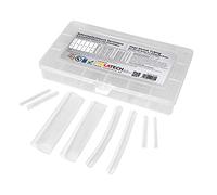 Set de 142 piezas de tubo termorretráctil 3:1 transparente con pegamento interno. Longitud total de 8,3 m en una práctica caja. De ISOLATECH