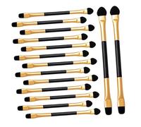 Set de 15 Pinceles de Sombra de Ojos de Doble Punta, PE | Fibra y Plástico, Aplicación Precisa, Mejor Sujeción y Difuminado, Formato Portátil para Viajes y Profesionales