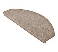 Set de 15 Unidades - Alfombras semicirculares para Escalera - 65 x 28 cm - Antiguo Arena - Perfectamente Ribeteado, Antideslizantes y Adhesivas