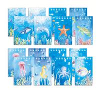 Set de 16 Mini Cuadernos de Animales Marinos para Temática , Notas de Bolsillo de Animales del Mar, Libros de Memorias del Mundo para Recuerdos de de