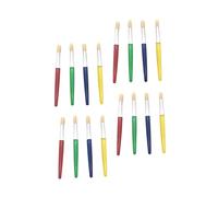 Set de 16 Pinceles de Plástico Cabeza Plana y Mango Redondo para Niños