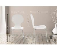 Set de 16 sillas de visita diego apilable madera blanco 45x43x86 cm