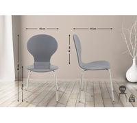 Set de 16 sillas de visita diego apilable madera gris 45x43x86 cm