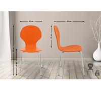Set de 16 sillas de visita diego apilable madera naranja 45x43x86 cm