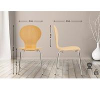Set de 16 sillas de visita diego apilable madera natural 45x43x86 cm
