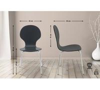 Set de 16 sillas de visita diego apilable madera negro 45x43x86 cm