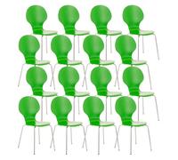 Set de 16 sillas de visita diego apilable madera verde 45x43x86 cm