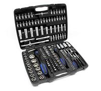 Set de 172 piezas llaves de vaso carracas 1/4" 1/2" 3/8" bits extensiones herramientas maletín