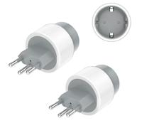Set de 2 adaptadores de viaje UE tipo J adaptador de viaje Suiza, adaptador de viaje con seguridad infantil Suiza, para Liechtenstein y Ruanda (250 V/15 A, gris blanco)